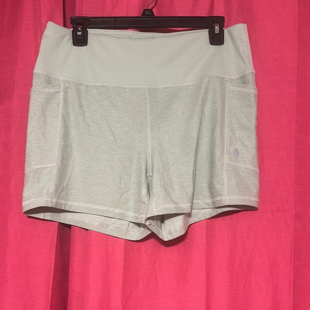 Athletic Green Shorts with Stretchy Waistband